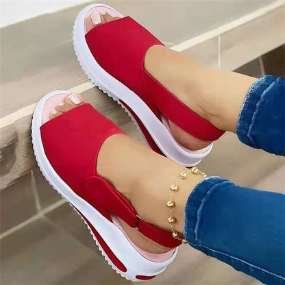 Shoes Women Platform Sandals 2021 Velcro Stretch Fabric Summer Women's Comfort
