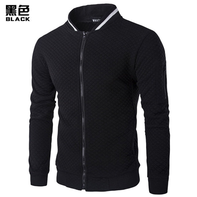 KB New High Quality Plush Zip stand collar casua Jacket Men's Street Windbreaker