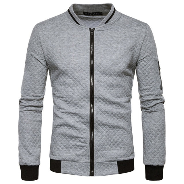 KB New High Quality Plush Zip stand collar casua Jacket Men's Street Windbreaker
