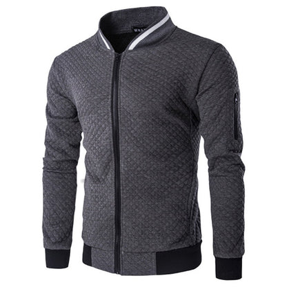 KB New High Quality Plush Zip stand collar casua Jacket Men's Street Windbreaker