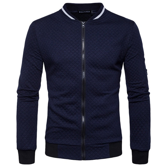KB New High Quality Plush Zip stand collar casua Jacket Men's Street Windbreaker