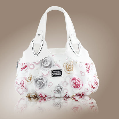 flower pattern Top-Handle Bags for Girls Hobos small Women Leather tote Bag Women Bag Female