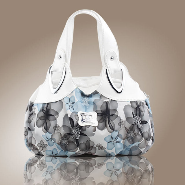 flower pattern Top-Handle Bags for Girls Hobos small Women Leather tote Bag Women Bag Female