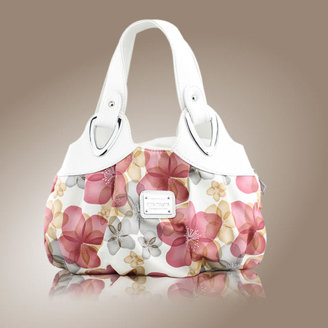 flower pattern Top-Handle Bags for Girls Hobos small Women Leather tote Bag Women Bag Female