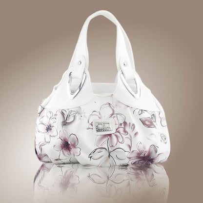 flower pattern Top-Handle Bags for Girls Hobos small Women Leather tote Bag Women Bag Female