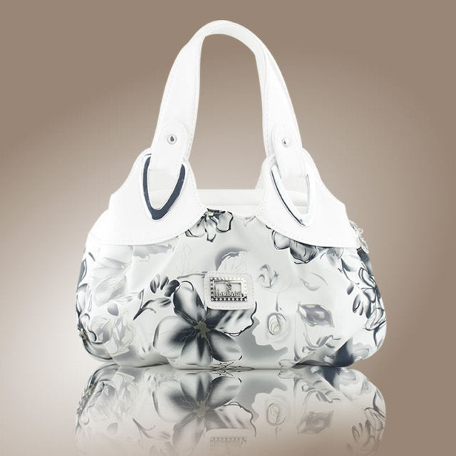 flower pattern Top-Handle Bags for Girls Hobos small Women Leather tote Bag Women Bag Female