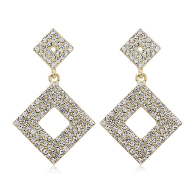 New Luxury Rhinestone Crystal Long Tassel Earrings for Women