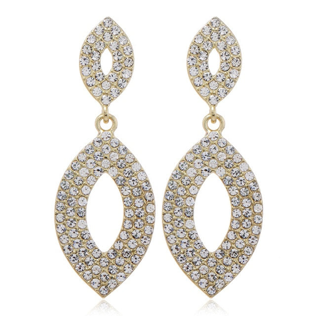 New Luxury Rhinestone Crystal Long Tassel Earrings for Women