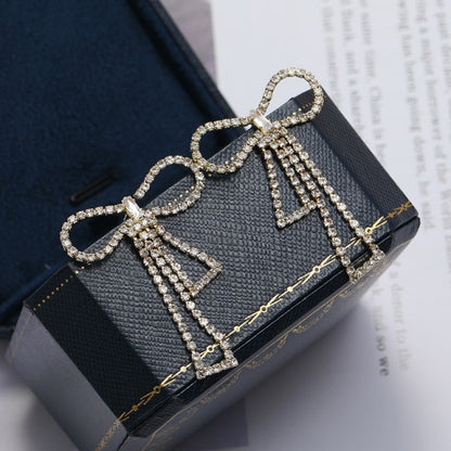 New Luxury Rhinestone Crystal Long Tassel Earrings for Women