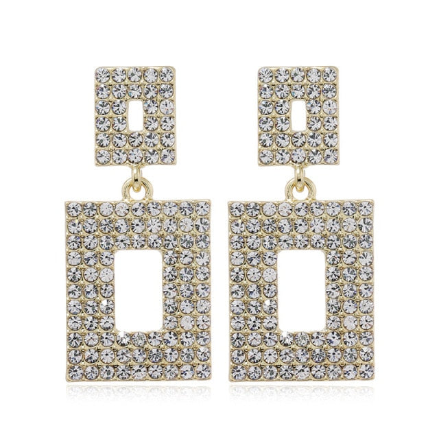 New Luxury Rhinestone Crystal Long Tassel Earrings for Women