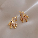 2021 New Cute Animal Stud Earrings for Women Temperament Horse