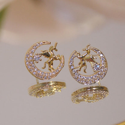 2021 New Cute Animal Stud Earrings for Women Temperament Horse