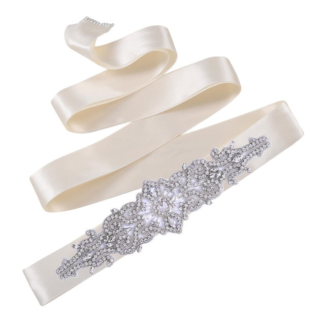 TOPQUEEN S26 Luxury Rhinestones Wedding Dresses Belt Women Crystal Belts for Bride Wedding Waistband Jewel Belts Bridal Sashes