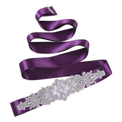 TOPQUEEN S26 Luxury Rhinestones Wedding Dresses Belt Women Crystal Belts for Bride Wedding Waistband Jewel Belts Bridal Sashes