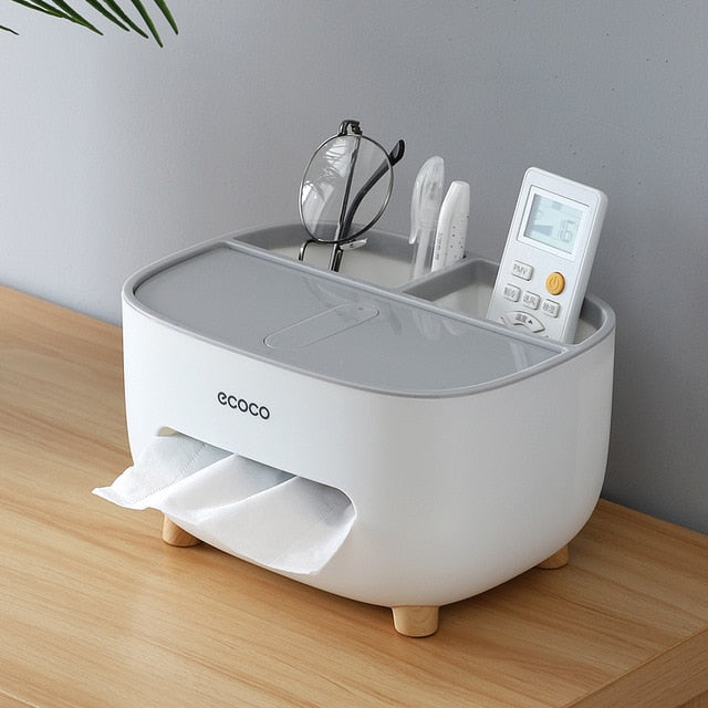 Home Kitchen Desk Tissue Case Plastic Cover ABS Tissue Holder Makeup Cosmetic Storage Box Organizer Living Room Home Decoration - Shopy Max