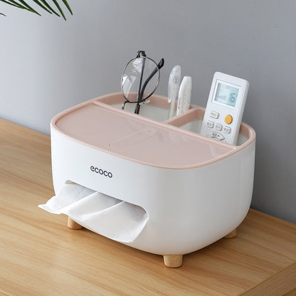 Home Kitchen Desk Tissue Case Plastic Cover ABS Tissue Holder Makeup Cosmetic Storage Box Organizer Living Room Home Decoration - Shopy Max