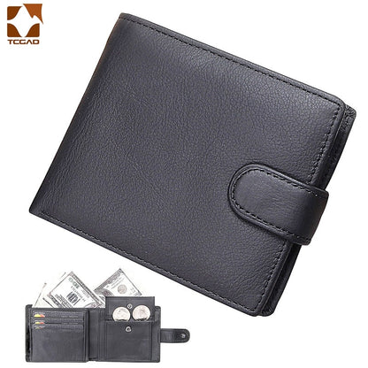 Men's wallet made of genuine leather wallet Short Hasp carteira masculina Purse 2021