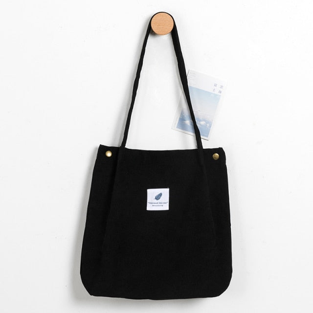 MABULA Casual Foldable Corduroy Shopping Bag High Quality Eco friendly