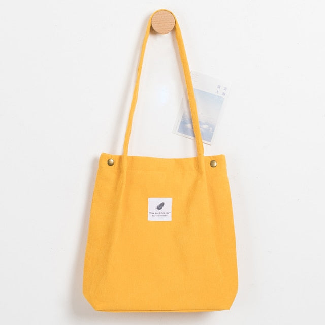 MABULA Casual Foldable Corduroy Shopping Bag High Quality Eco friendly