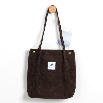 MABULA Casual Foldable Corduroy Shopping Bag High Quality Eco friendly