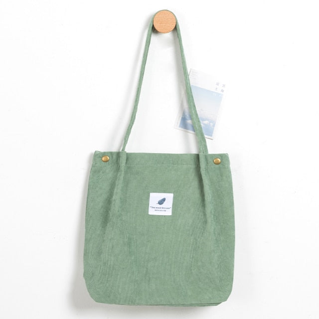 MABULA Casual Foldable Corduroy Shopping Bag High Quality Eco friendly