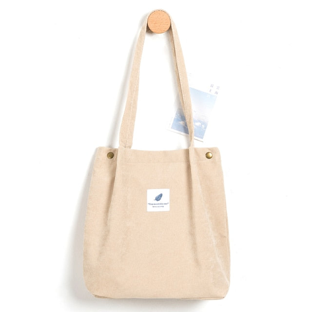 MABULA Casual Foldable Corduroy Shopping Bag High Quality Eco friendly