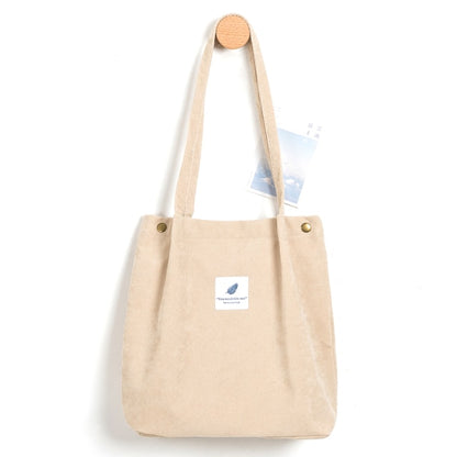 MABULA Casual Foldable Corduroy Shopping Bag High Quality Eco friendly