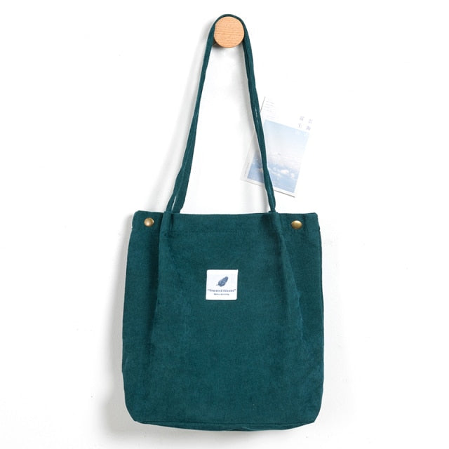 MABULA Casual Foldable Corduroy Shopping Bag High Quality Eco friendly