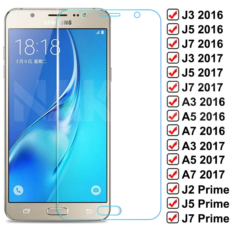 9D Protective Glass For Samsung Galaxy S7 A3 A5 A7 J3 J5 J7 2016 2017 J2 J4 J7