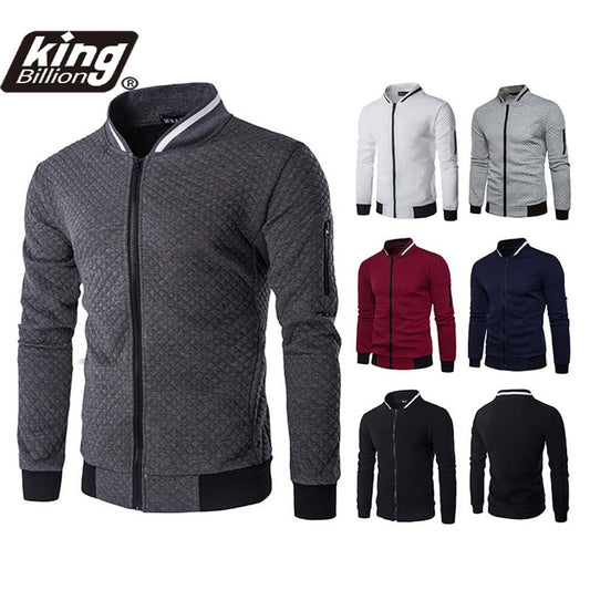 KB New High Quality Plush Zip stand collar casua Jacket Men's Street Windbreaker