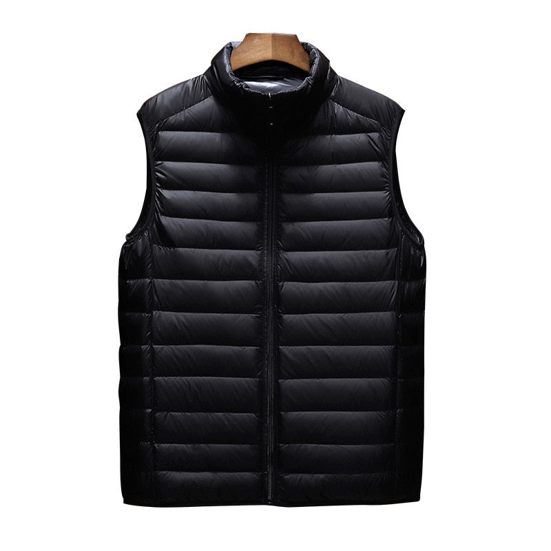 Aiwetin Mens Jacket Sleeveless Vest Winter Fashion Male Cotton-Padded
