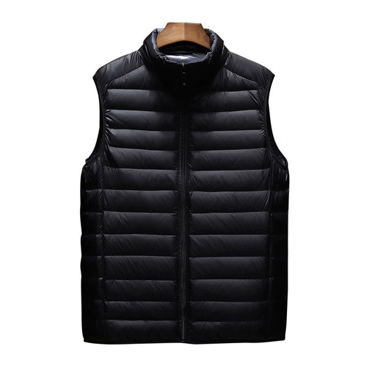 Aiwetin Mens Jacket Sleeveless Vest Winter Fashion Male Cotton-Padded