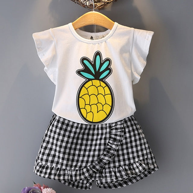 2021 Summer Girls' Clothing Sets Denim Flower Embroidered Lapel Top+Net Yarn Skirt 2PCS Suit Princess Baby Kids Children Clothes