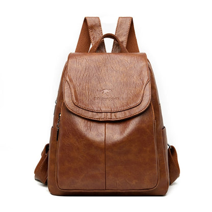 Women Quality Leather Backpacks for Girls Sac A Dos Casual Daypack