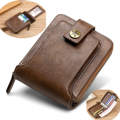 Men's wallet made of genuine leather wallet Short Hasp carteira masculina Purse 2021