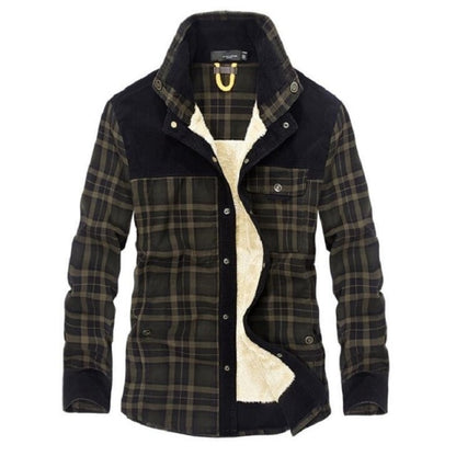 Winter Jacket Men Thicken Warm Fleece Jackets Coats Pure Cotton Plaid Jacket