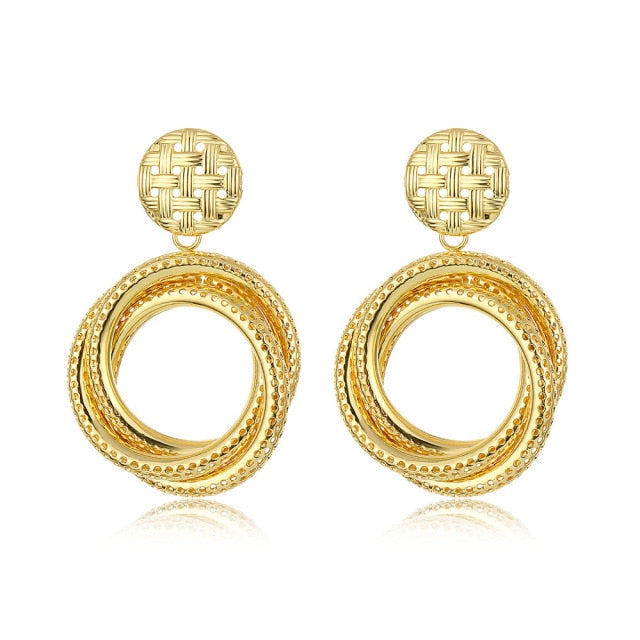 FNIO Fashion Vintage Earrings For Women Big Geometric