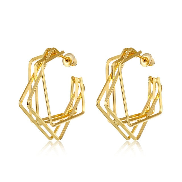 FNIO Fashion Vintage Earrings For Women Big Geometric