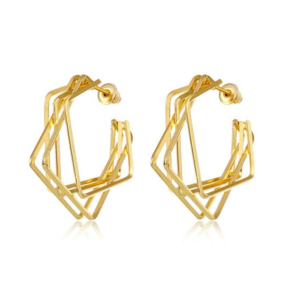 FNIO Fashion Vintage Earrings For Women Big Geometric