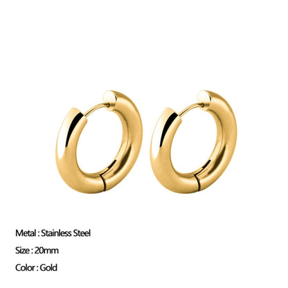 Classic Stainless Steel Ear Buckle for Women Trendy Gold Color