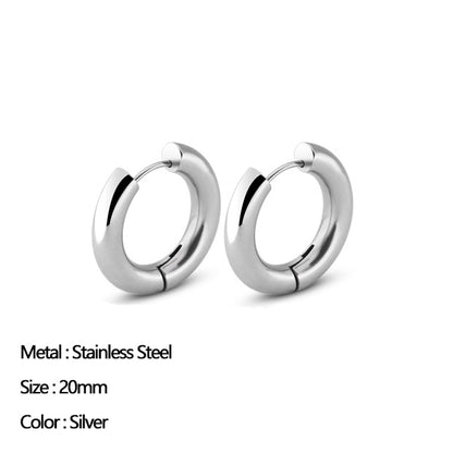 Classic Stainless Steel Ear Buckle for Women Trendy Gold Color