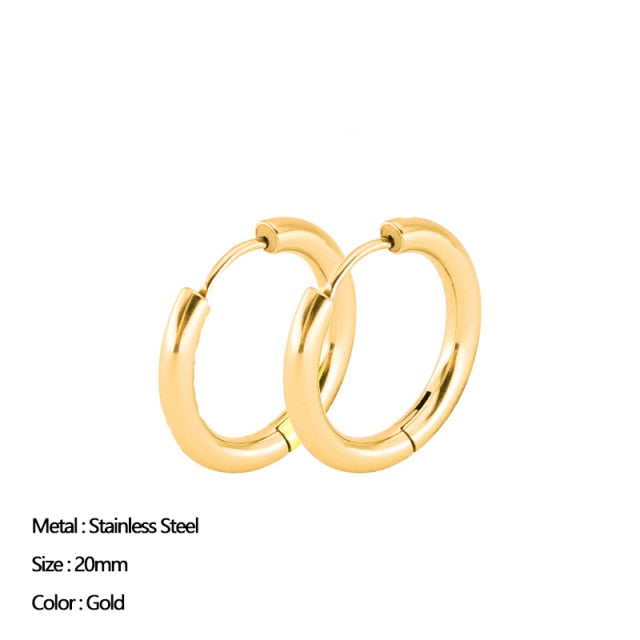Classic Stainless Steel Ear Buckle for Women Trendy Gold Color