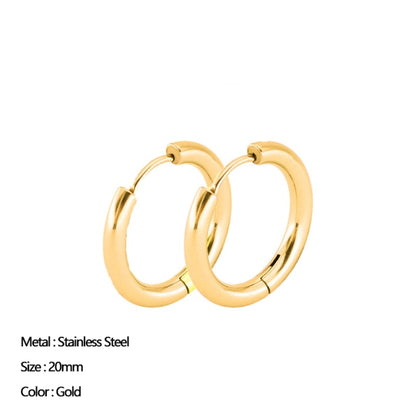 Classic Stainless Steel Ear Buckle for Women Trendy Gold Color