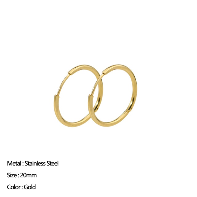 Classic Stainless Steel Ear Buckle for Women Trendy Gold Color