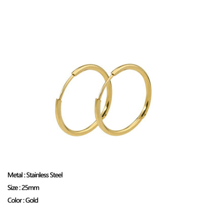 Classic Stainless Steel Ear Buckle for Women Trendy Gold Color