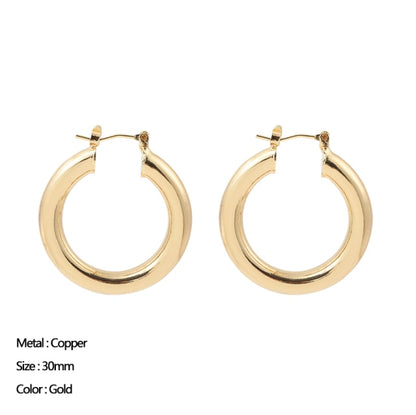 Classic Stainless Steel Ear Buckle for Women Trendy Gold Color