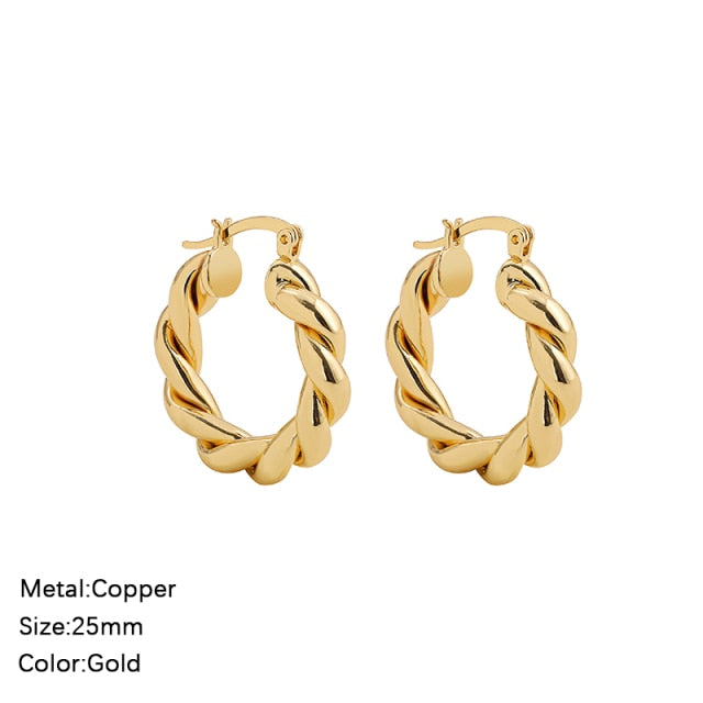 Classic Stainless Steel Ear Buckle for Women Trendy Gold Color