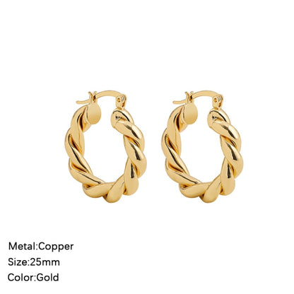 Classic Stainless Steel Ear Buckle for Women Trendy Gold Color