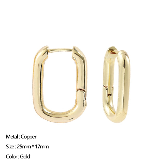 Classic Stainless Steel Ear Buckle for Women Trendy Gold Color