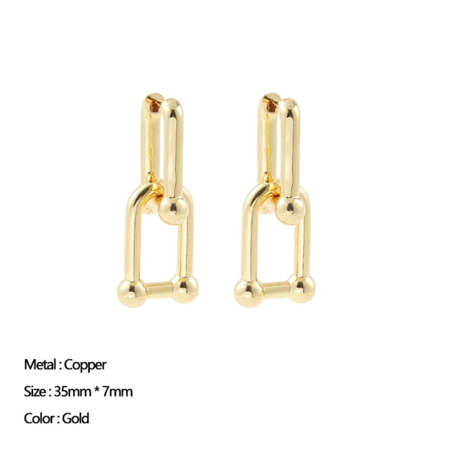 Classic Stainless Steel Ear Buckle for Women Trendy Gold Color